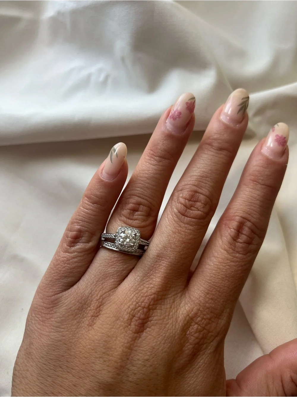 Silver plated diamond Ring Set